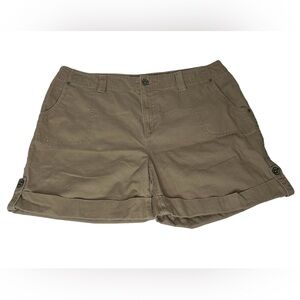 Sonoma Khaki Cuffed Leg Shorts Pockets Womens Plus 20W